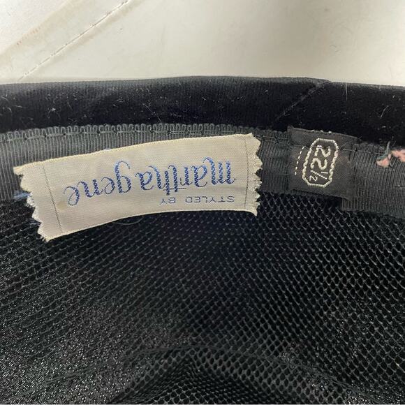 Vintage Black Velvet Martha Gene Pillbox Hat